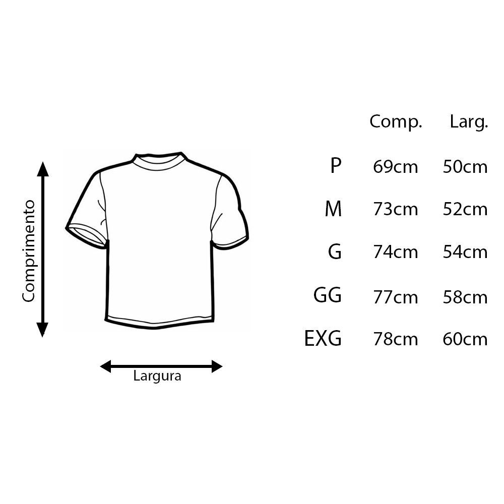 Tamanho Camisetas